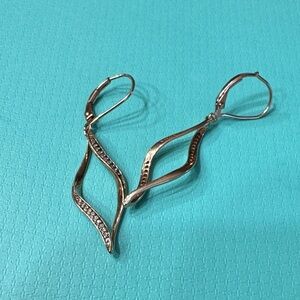 14K Rose Gold Plated Silver 0.10CT Moissanite Diamond Twist earrings